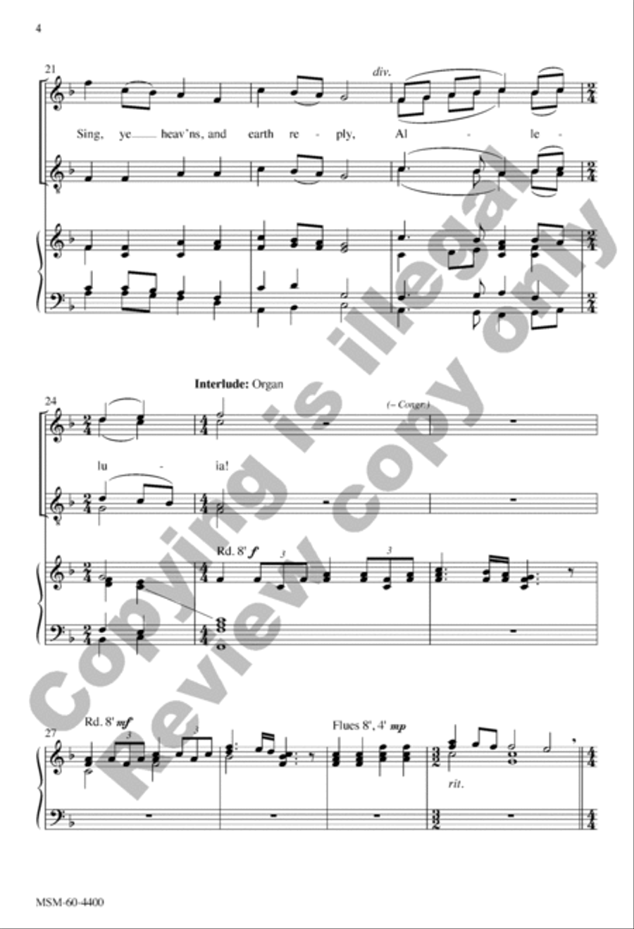 Christ the Lord Is Risen Today! (Choral Score) 4-Part scores gallery preview page 4