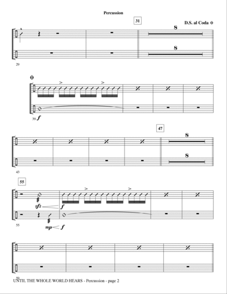 Until The Whole World Hears - Percussion Choir scores gallery preview page 2