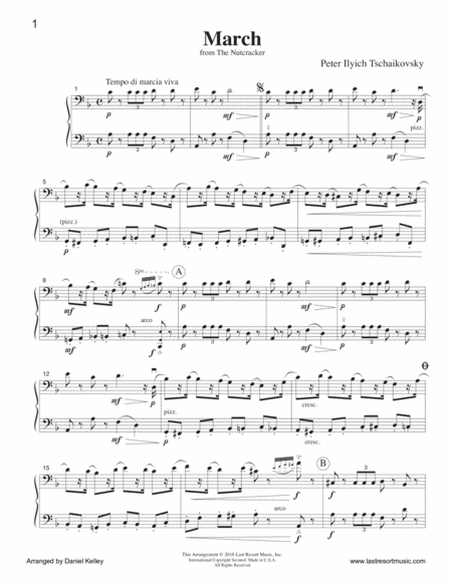 March from the Nutcracker for Cello Duet, Bassoon Duet or Cello and Bassoon Duet - Music for Two