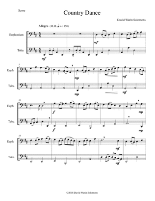 Country dance for euphonium (including transposed version) and tuba