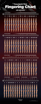 Flute Fingering Chart - Small - 9 X 20