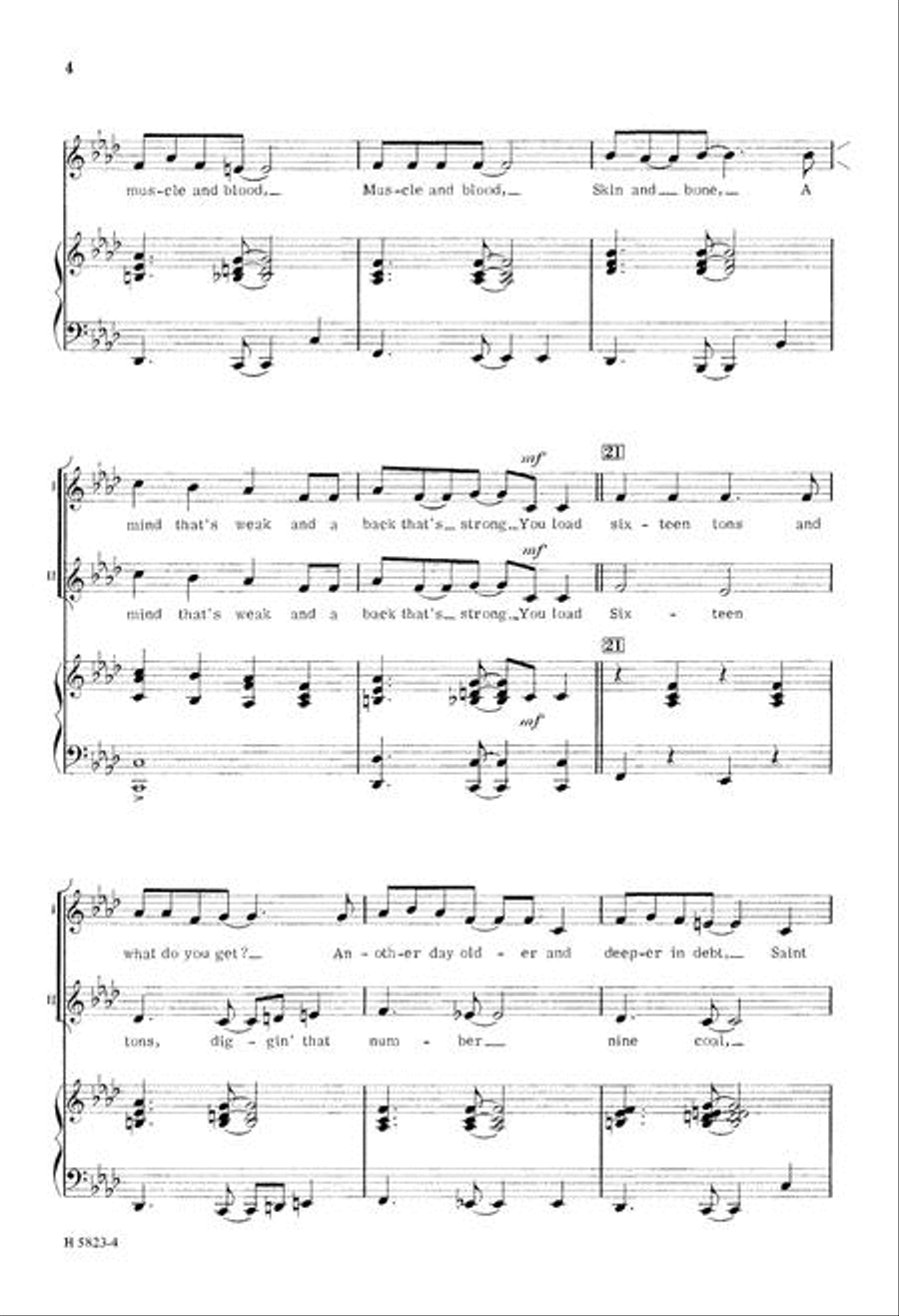 Sixteen Tons 2-Part scores gallery preview page 4