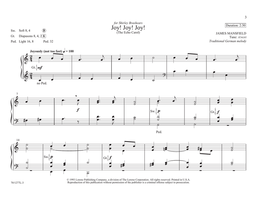 Joy, Joy, Joy (Digital Download) Christmas scores gallery preview page 1