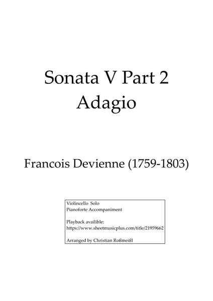 Devienne Sonata V Part 2 for Cello image number null