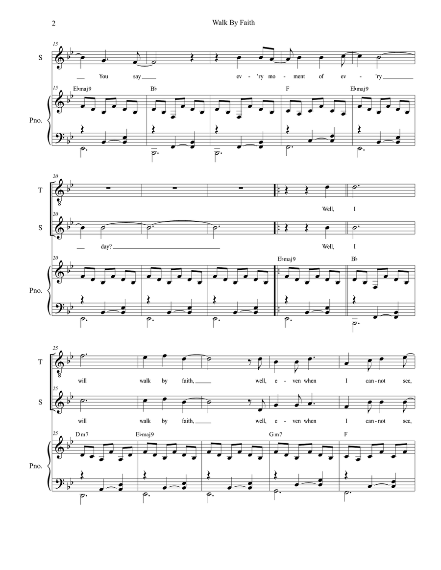 Walk By Faith Vocal Duet scores gallery preview page 2