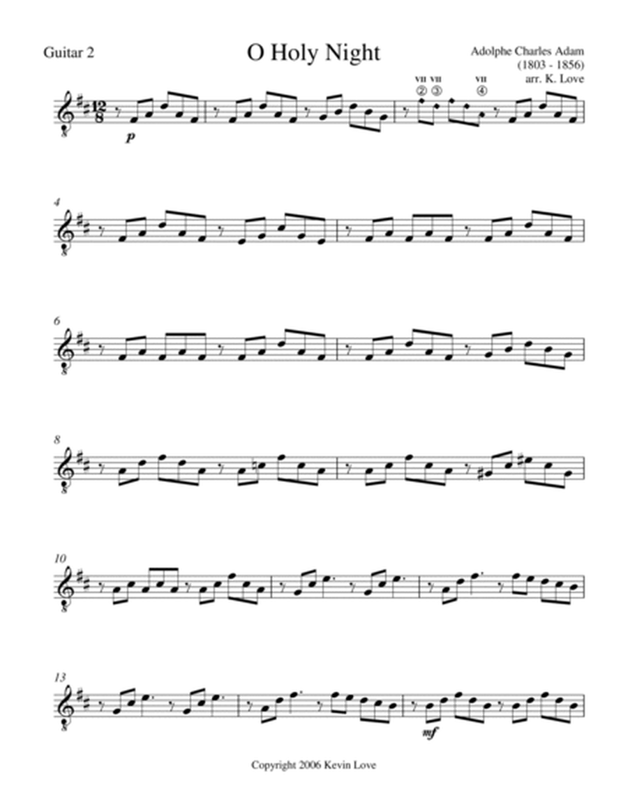 O Holy Night (Guitar Quartet) - Score and Parts image number null