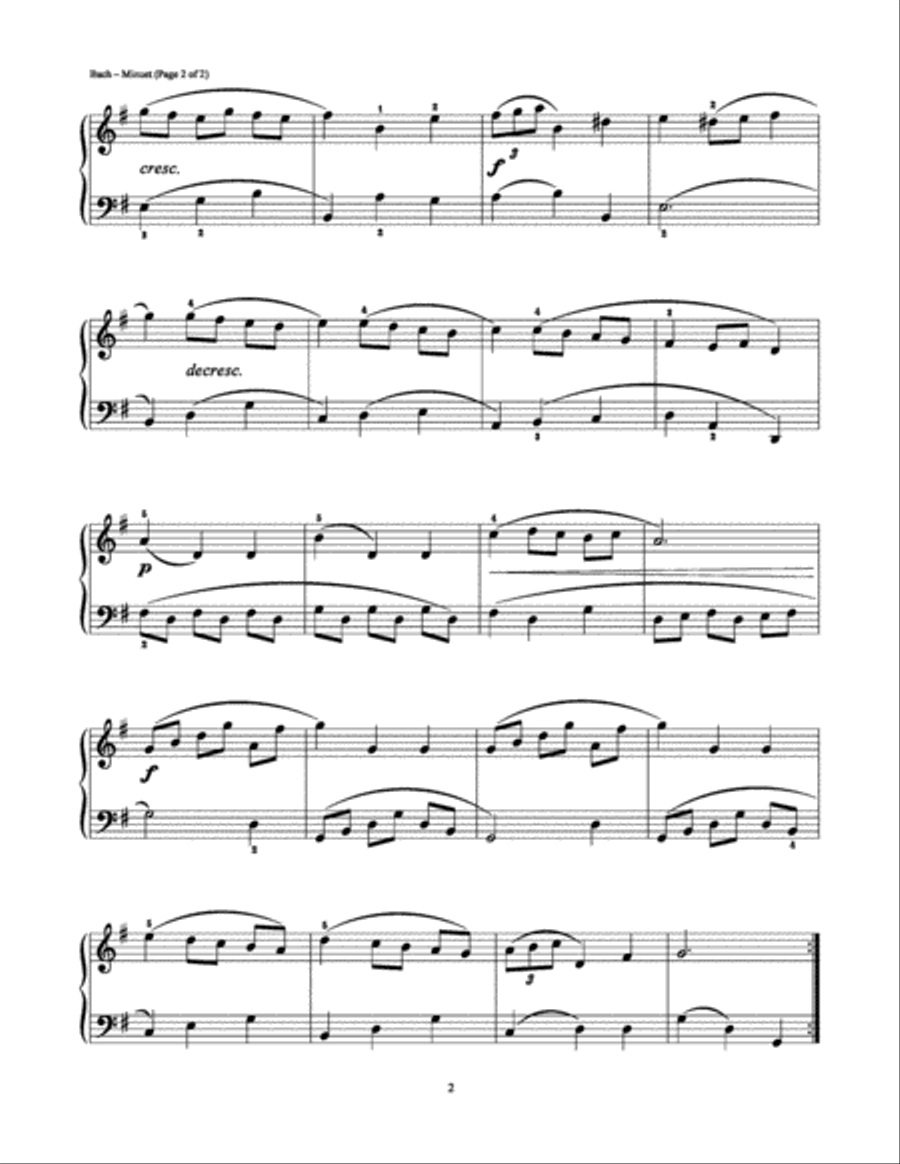 Minuet Minuet Easy Piano scores gallery preview page 2