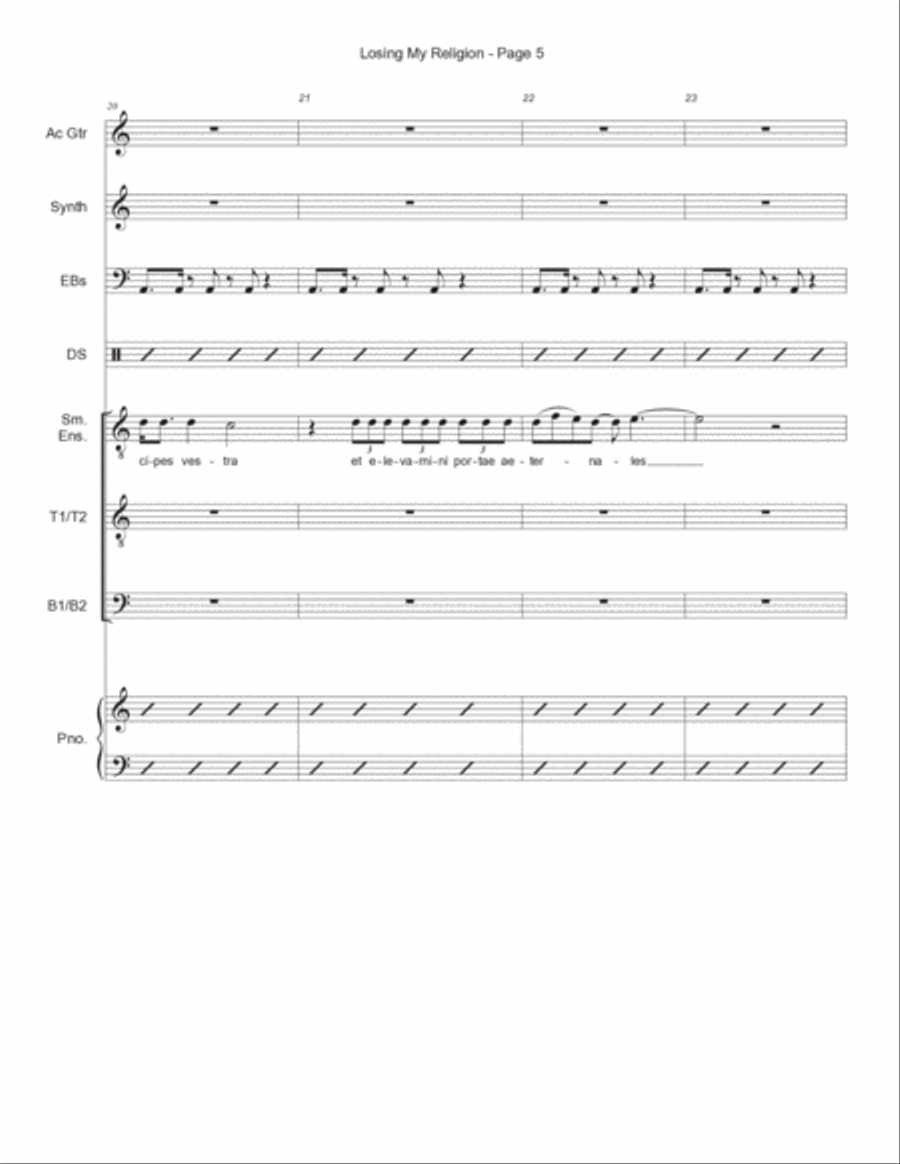 Losing My Religion Bass Guitar scores gallery preview page 5