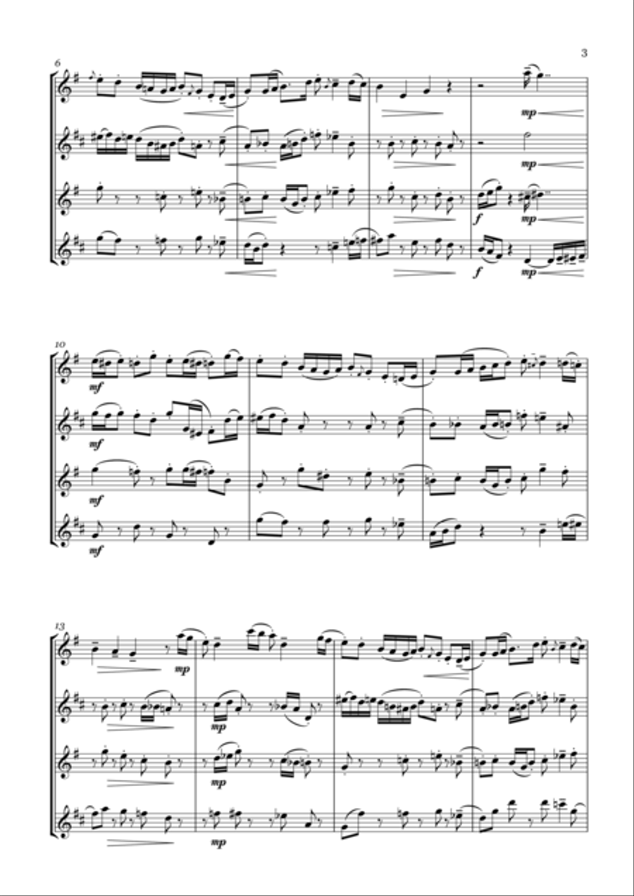 American Serenade - for saxophone quartet Saxophone Quartet scores gallery preview page 3