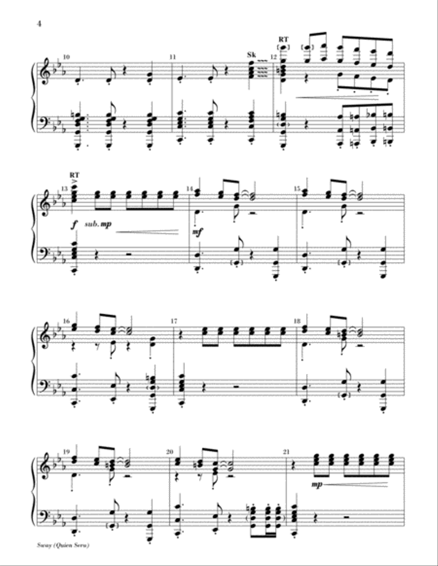 Sway (Quien Sera) Sway (Quien Sera) Handbell Choir scores gallery preview page 3