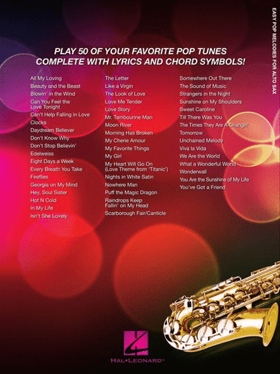 Easy Pop Melodies Alto Saxophone scores gallery preview page 7