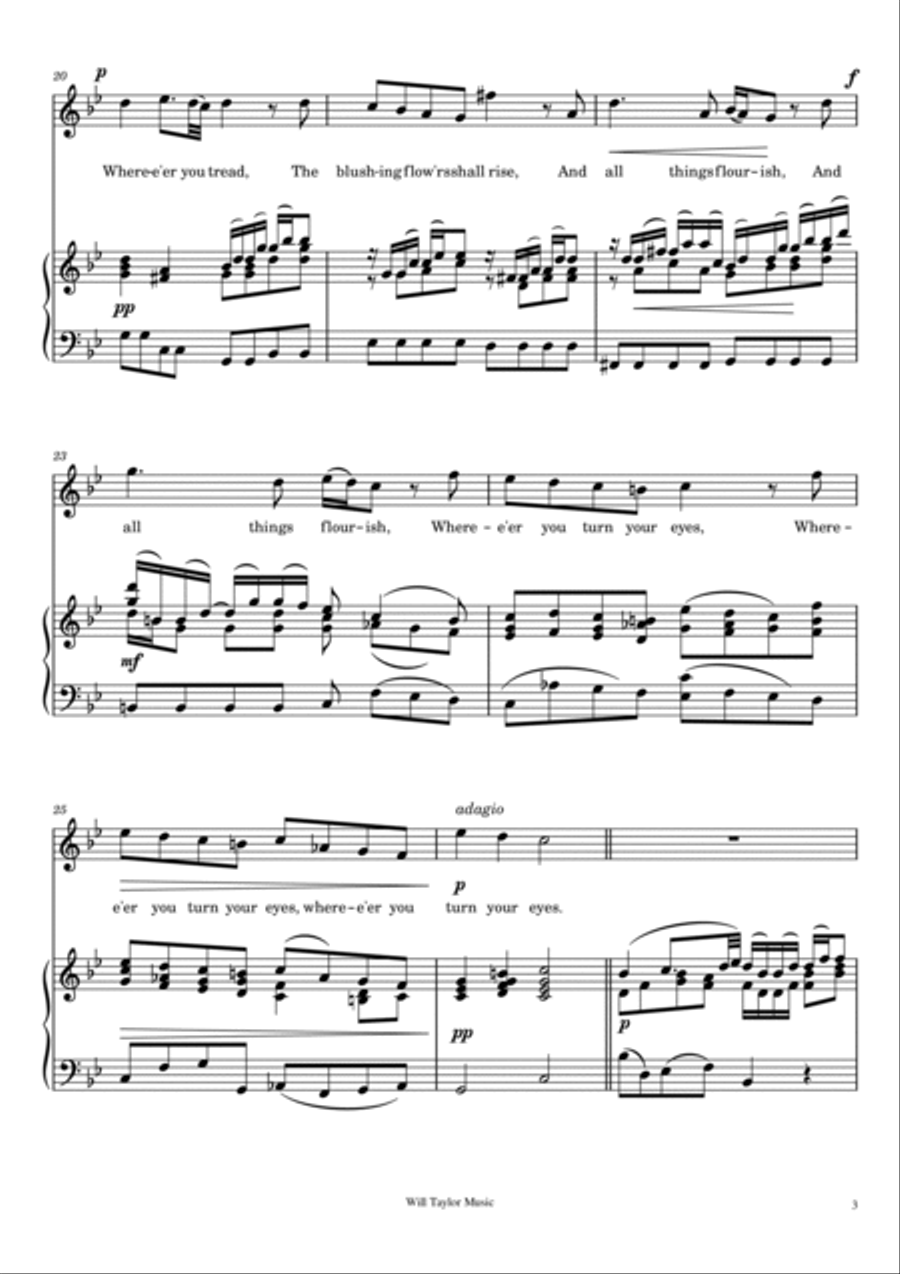 WHERE E'ER YOU WALK (High voice) High Voice scores gallery preview page 3