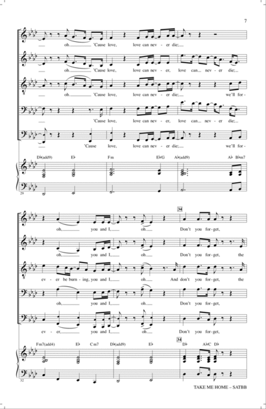 Take Me Home (arr. Roger Emerson) SATBarB scores gallery preview page 6