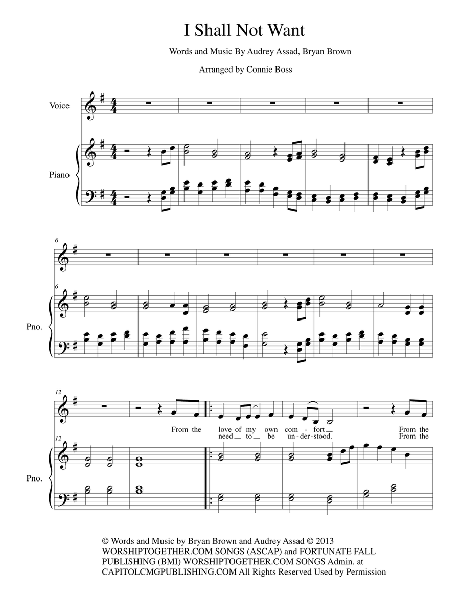 I Shall Not Want Choir scores gallery preview page 1