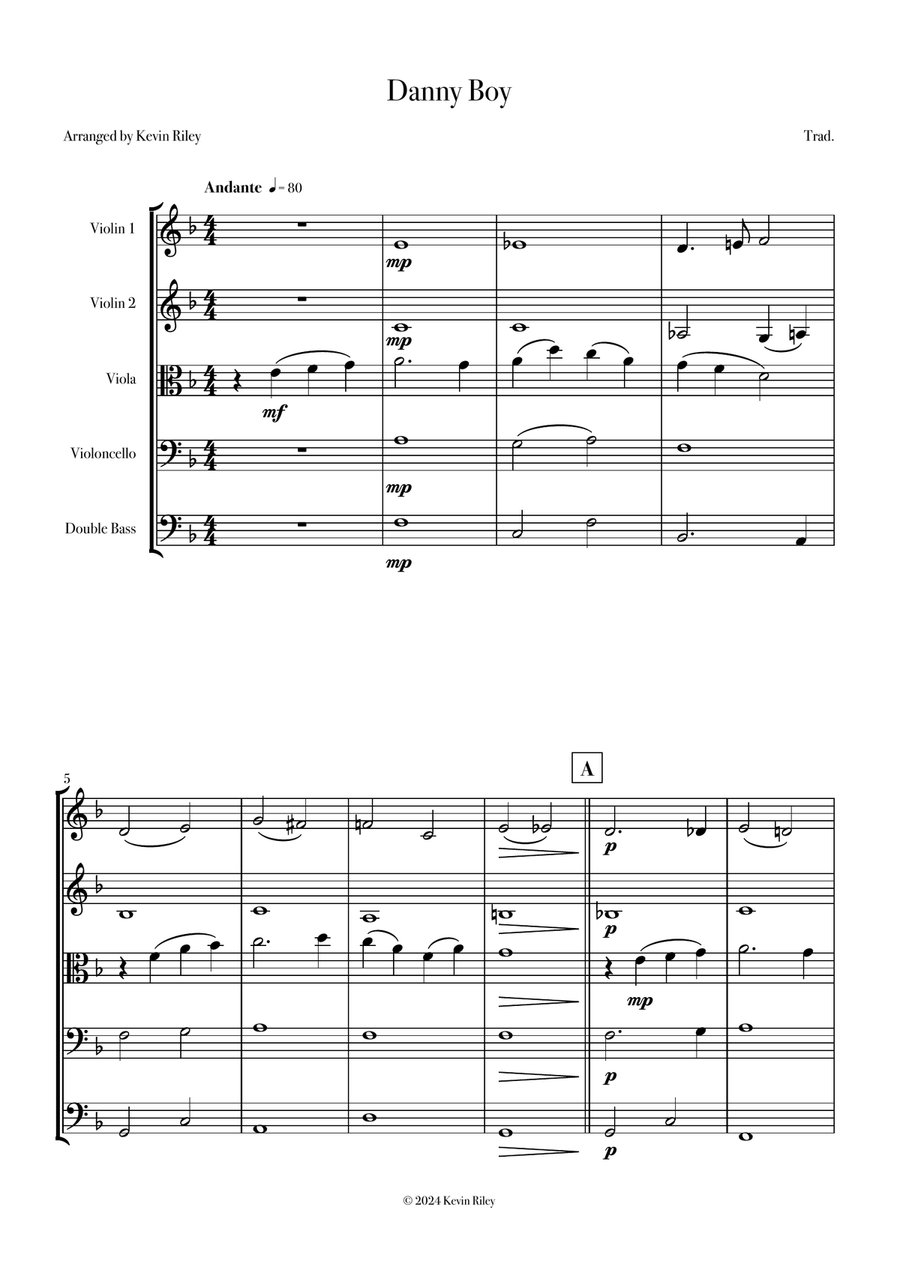 Danny Boy String Orchestra scores gallery preview page 1