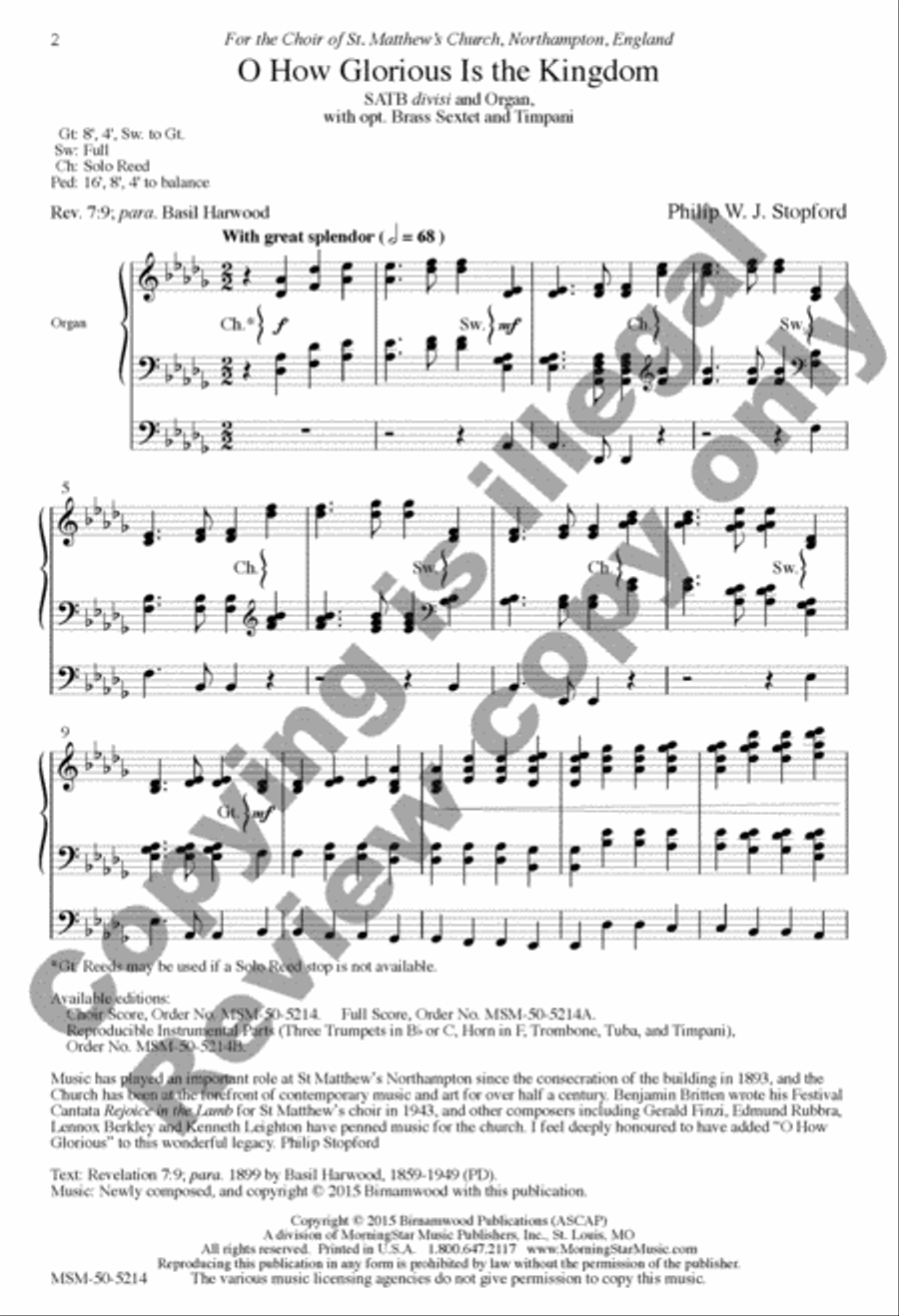 O How Glorious Is the Kingdom (Choral Score) Divisi scores gallery preview page 15