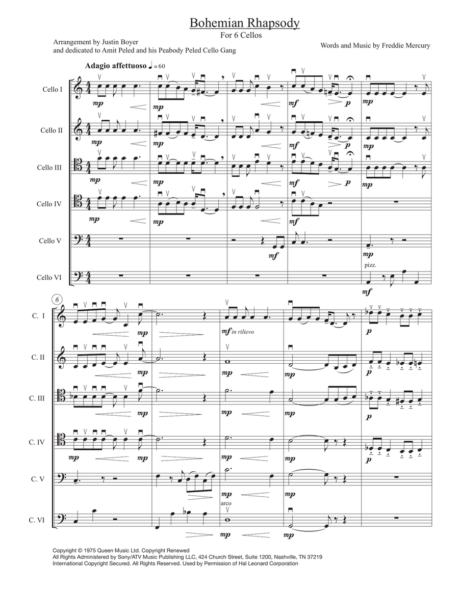 Bohemian Rhapsody String Orchestra scores gallery preview page 1