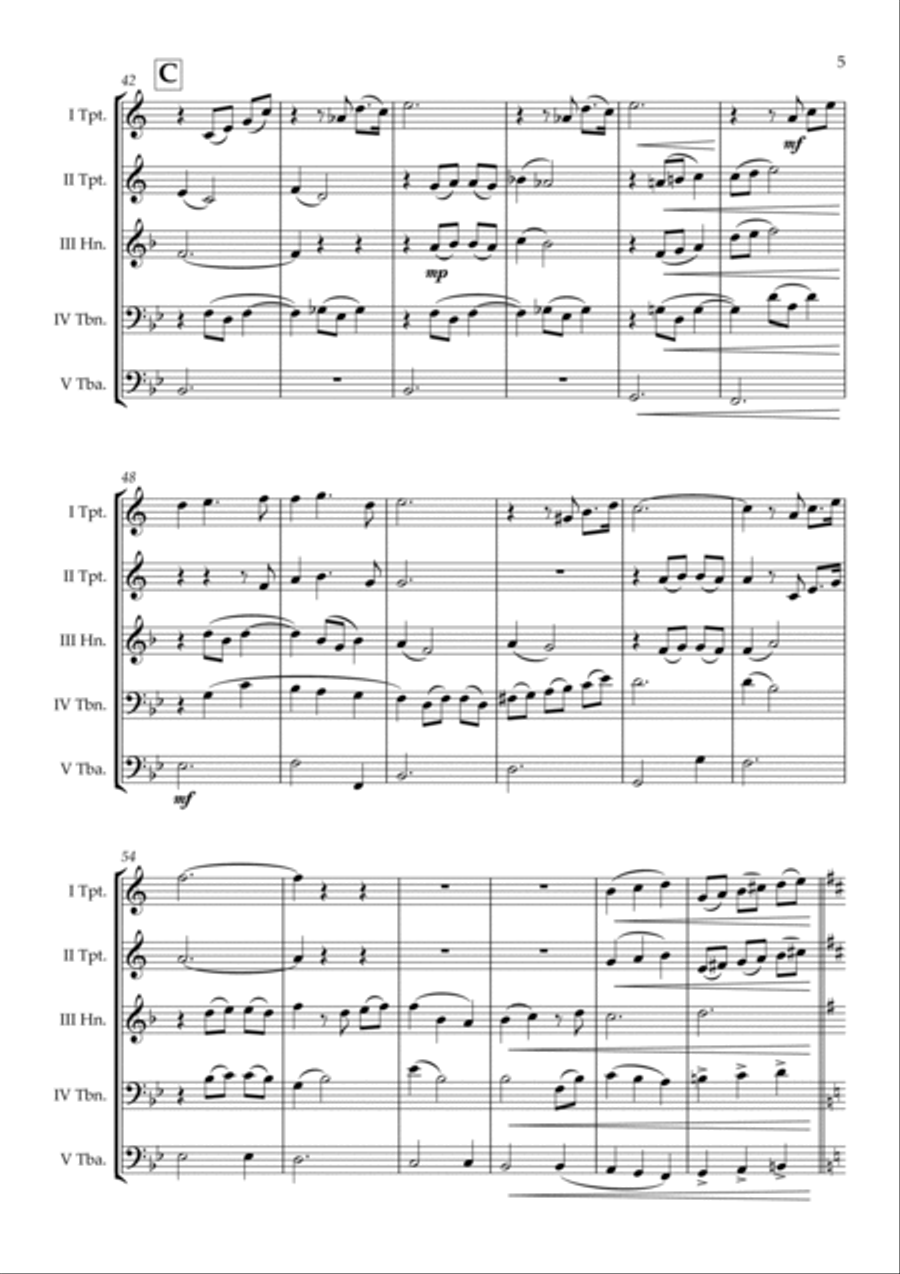 God Help The Outcasts God Help The Outcasts Brass Quintet scores gallery preview page 6