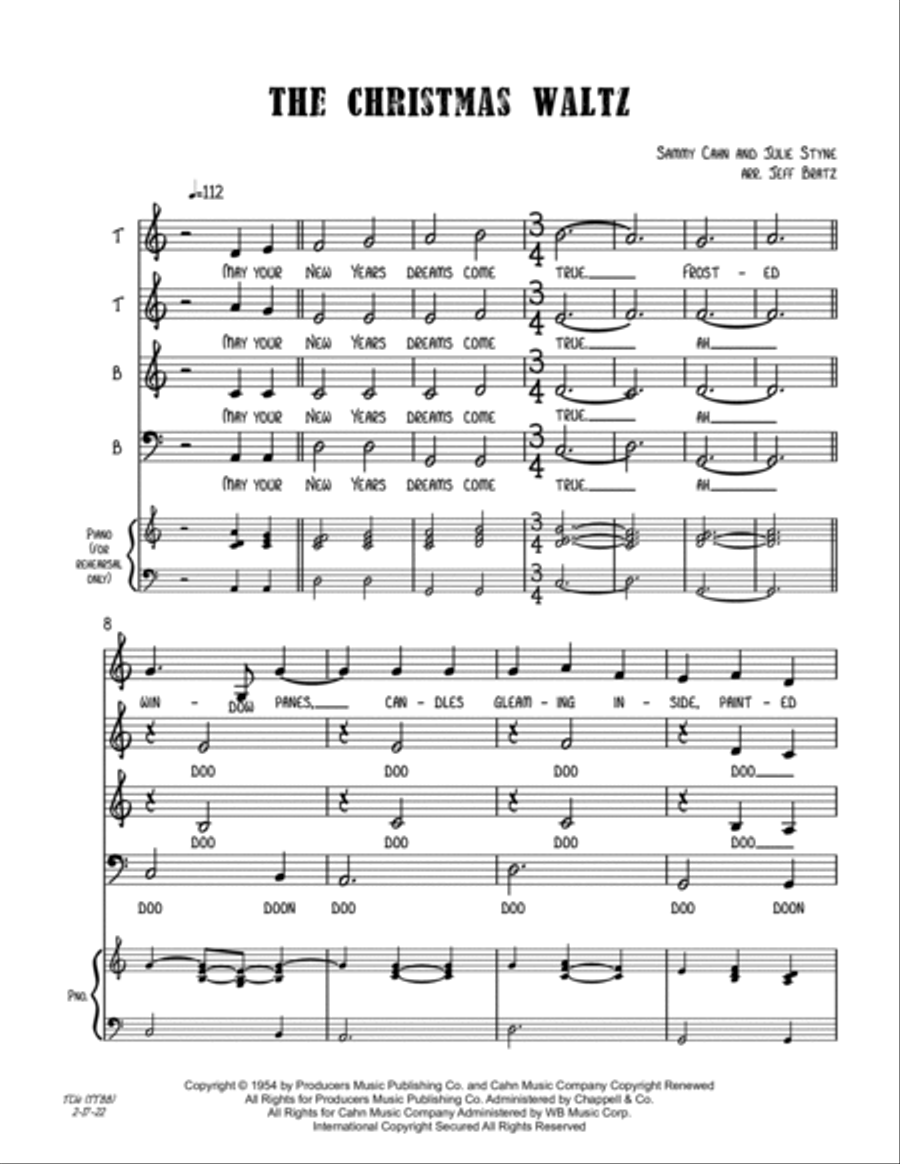 The Christmas Waltz TTBB scores gallery preview page 2