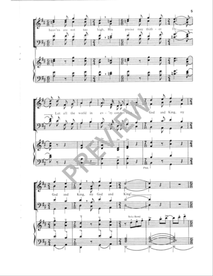 Let All the World in Every Corner Sing 4-Part scores gallery preview page 6