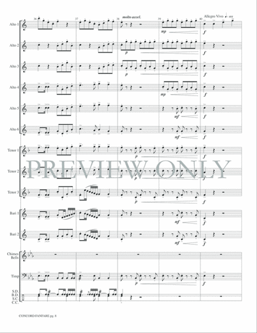 Concord Fanfare Concord Fanfare Small Ensemble scores gallery preview page 10
