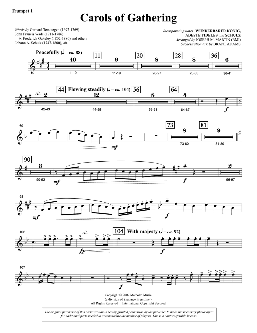 Carols Of Gathering (from Season Of Wonders) - Bb Trumpet 1