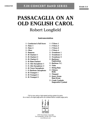 Passacaglia on an Old English Carol: Score