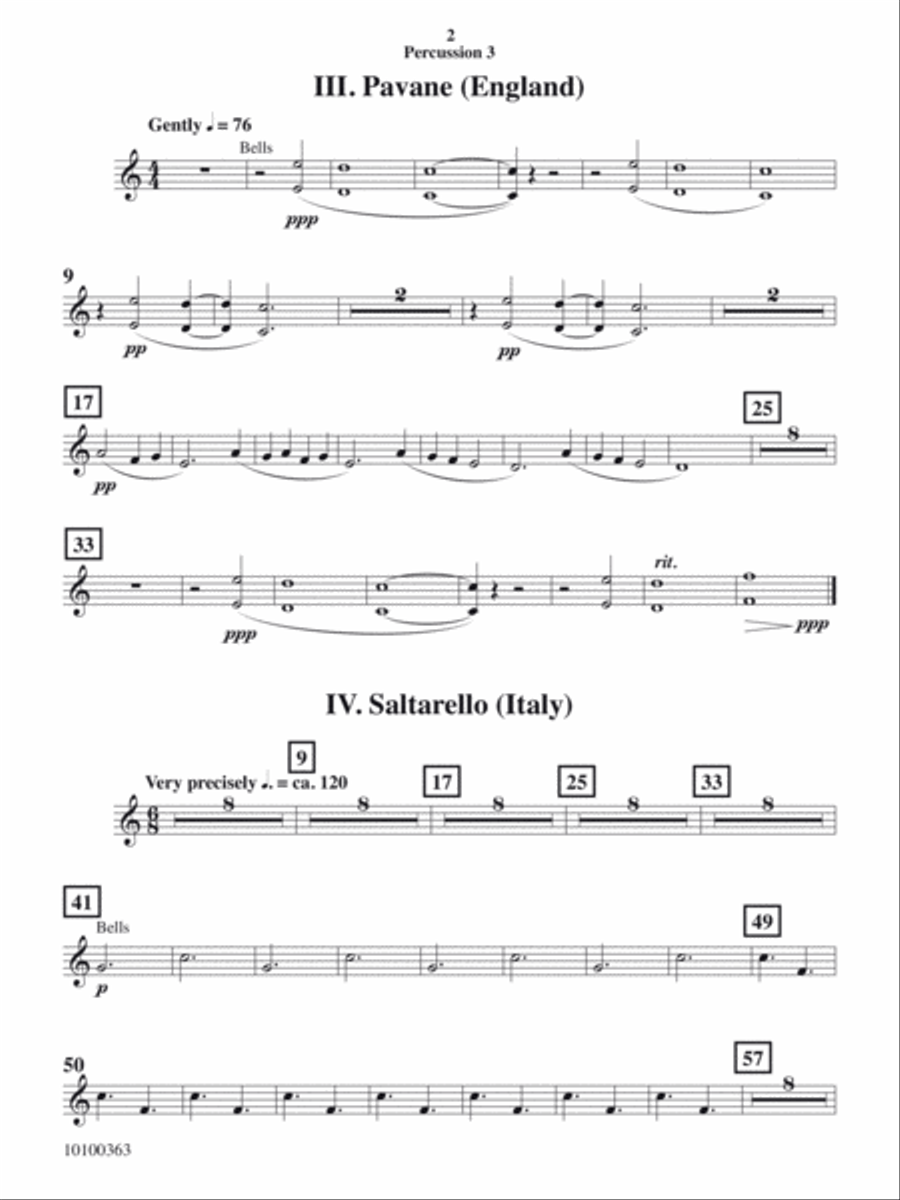 Courtly Airs and Dances - Percussion 3 Concert Band scores gallery preview page 2