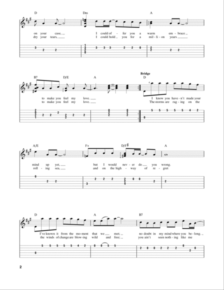 Make You Feel My Love Make You Feel My Love Acoustic Guitar scores gallery preview page 2