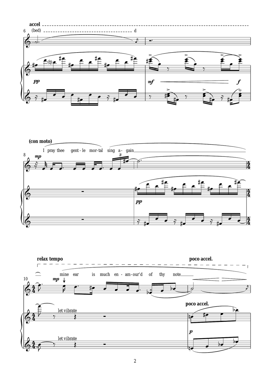 Titania's Song (for soprano and piano) Piano, Vocal scores gallery preview page 2