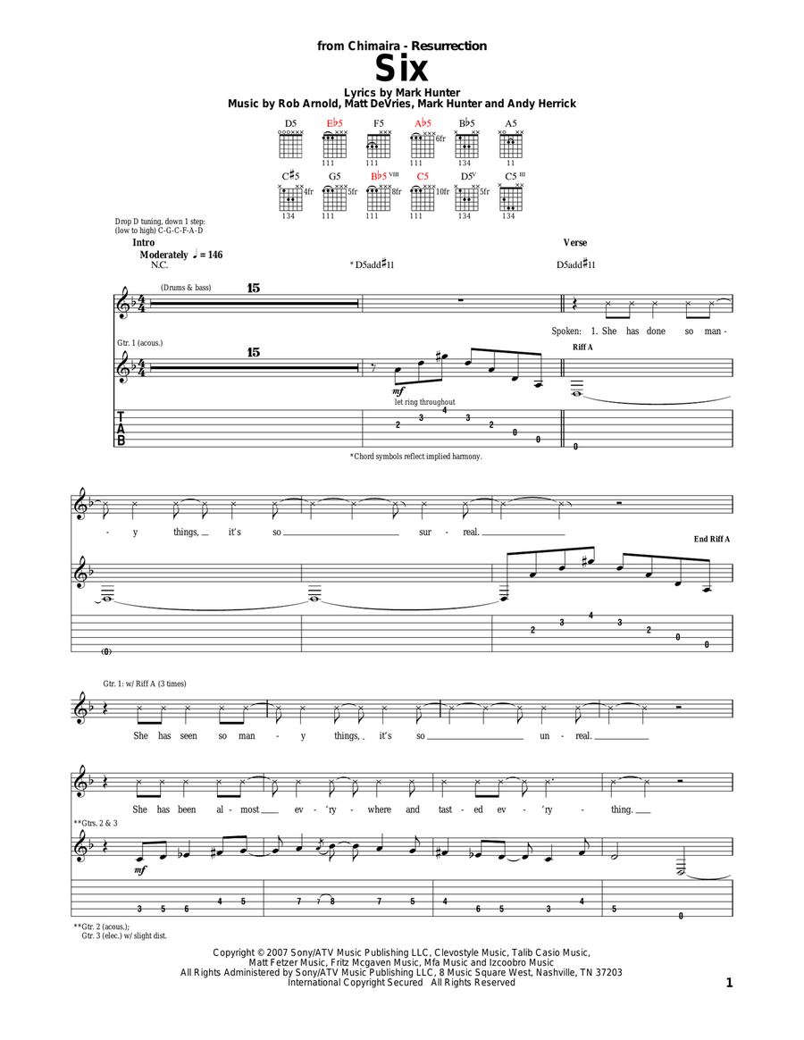 Six Acoustic Guitar scores gallery preview page 1