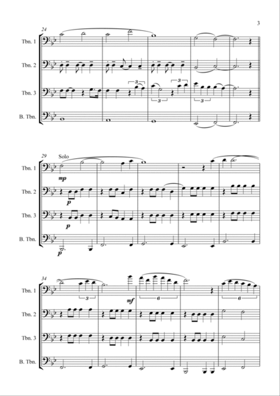 Time To Say Goodbye Brass Quartet scores gallery preview page 5