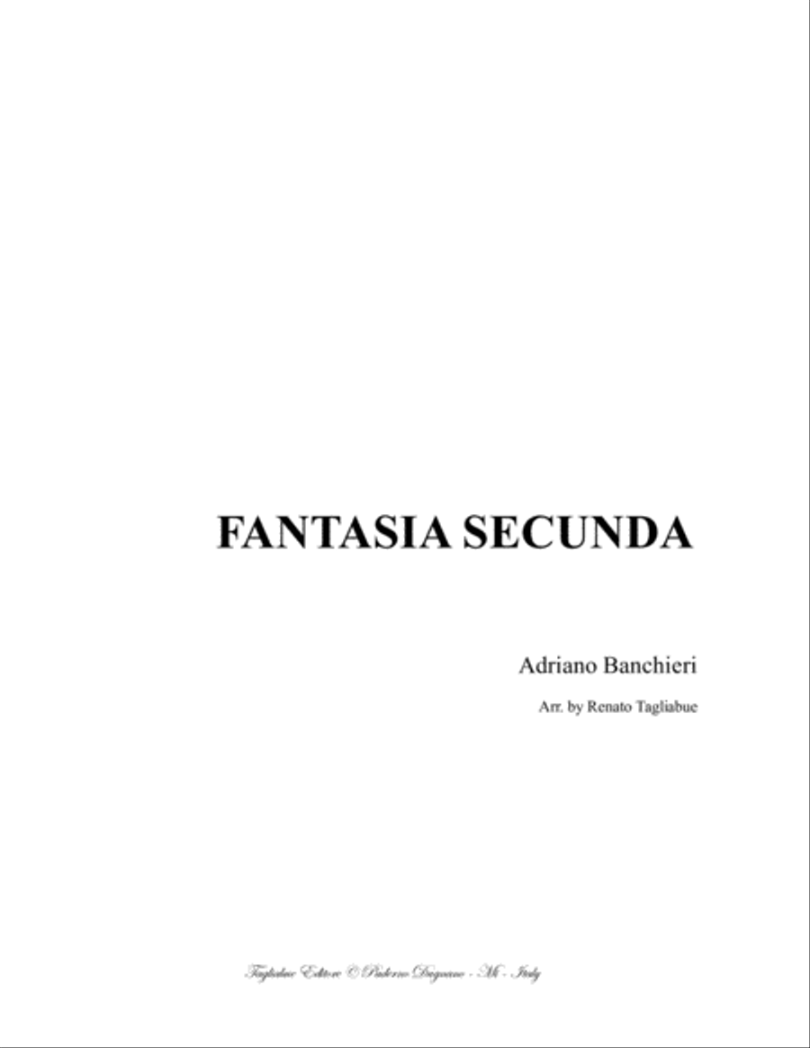 FANTASIA SECUNDA - Banchieri - For Organ Organ Solo scores gallery preview page 1