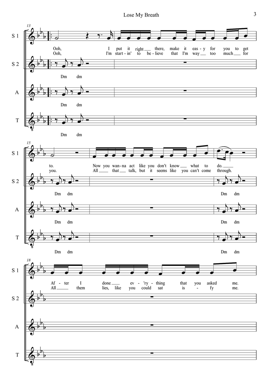 Lose My Breath 4-Part scores gallery preview page 3