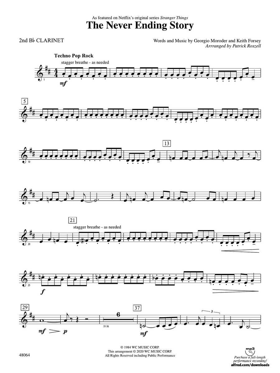 The Never Ending Story: 2nd B-flat Clarinet