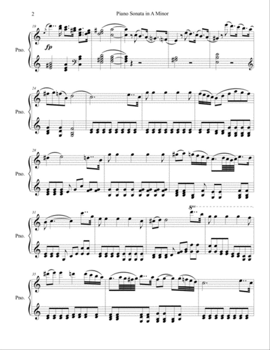 Piano Sonata in A Minor - 1st Movement Piano Solo scores gallery preview page 2