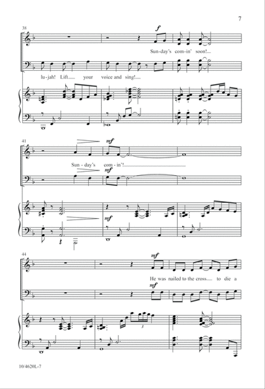 Sunday's Comin'! 4-Part scores gallery preview page 7