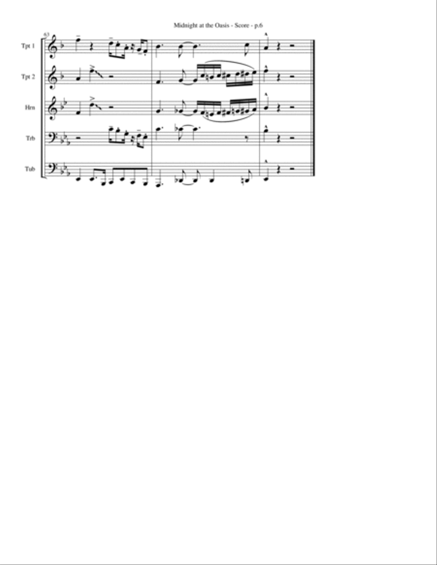 Midnight At The Oasis Brass Ensemble scores gallery preview page 6