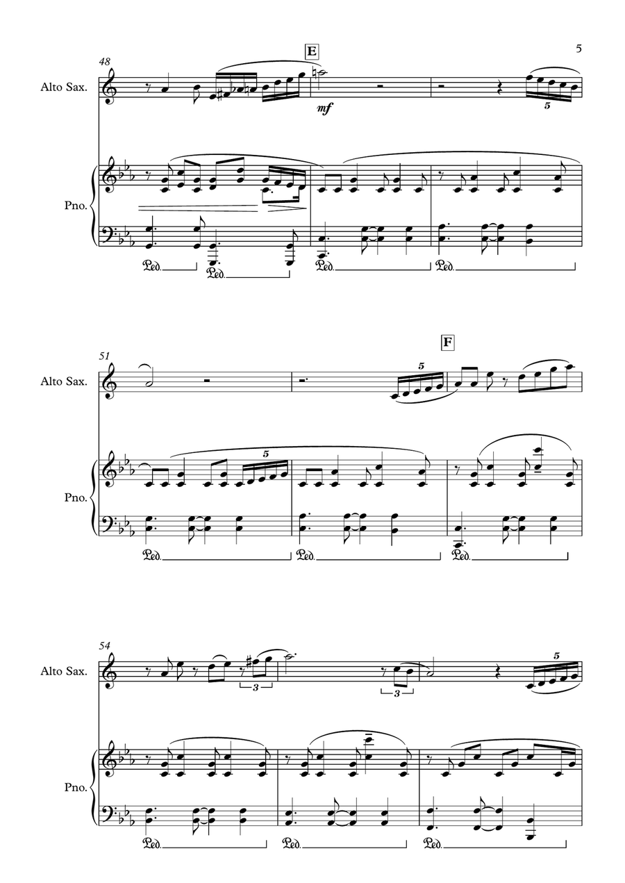Parallel Lines (Alto Saxophone & Piano) Chamber Music scores gallery preview page 6