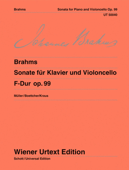 Brahms - Sonata No 2 F Major Op 99 Cello/Piano