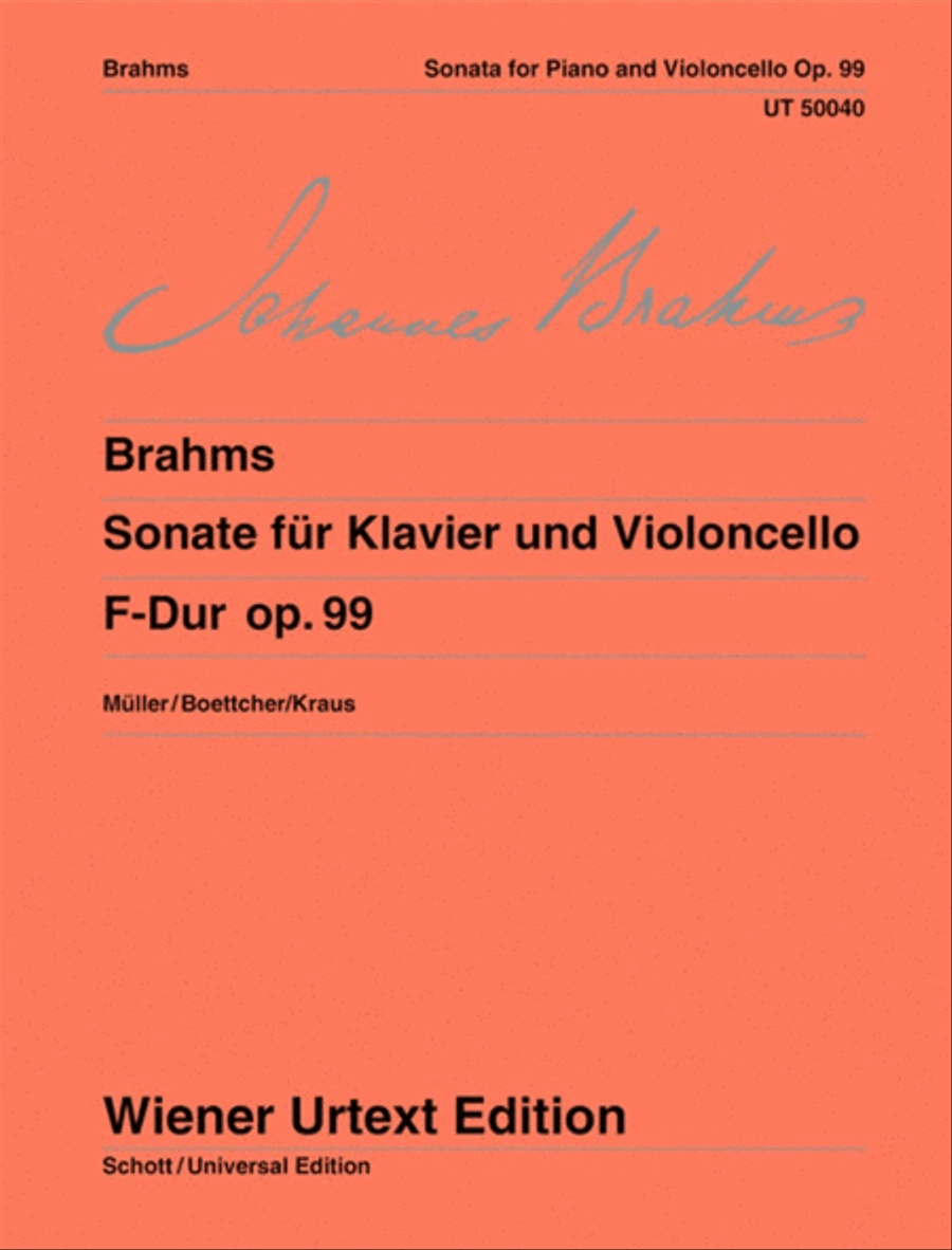 Brahms - Sonata No 2 F Major Op 99 Cello/Piano Piano Accompaniment scores gallery preview page 1