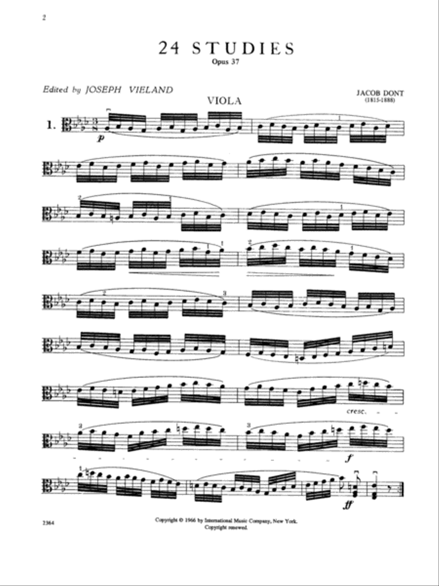 24 Studies, Op. 37 (preparatory to Kreutzer and Rode Studies) Viola Solo scores gallery preview page 2