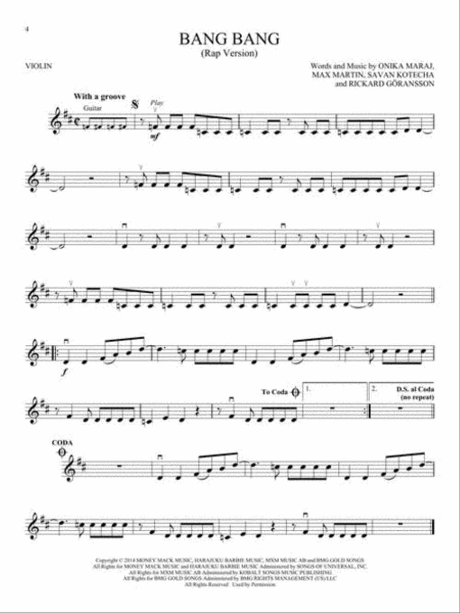 Hip-Hop Hits Violin Solo scores gallery preview page 4