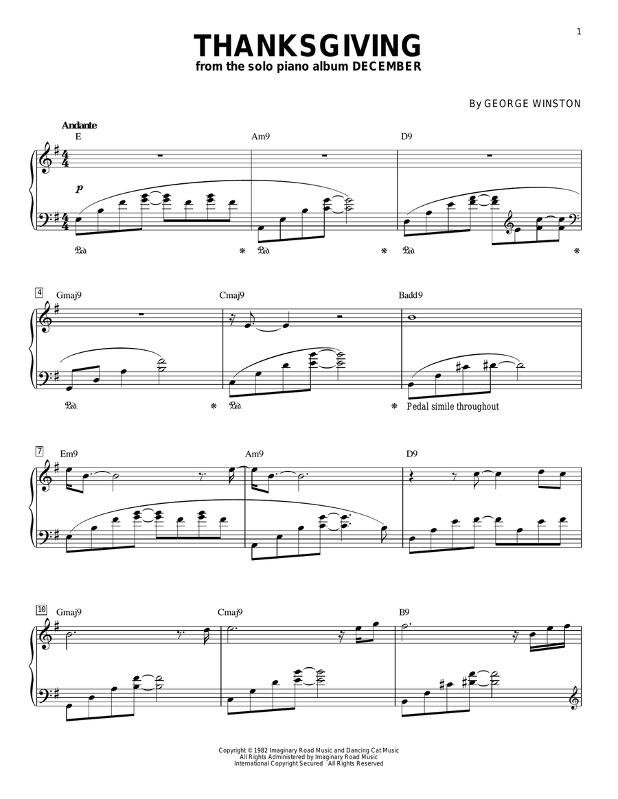 Thanksgiving Piano Solo scores gallery preview page 1