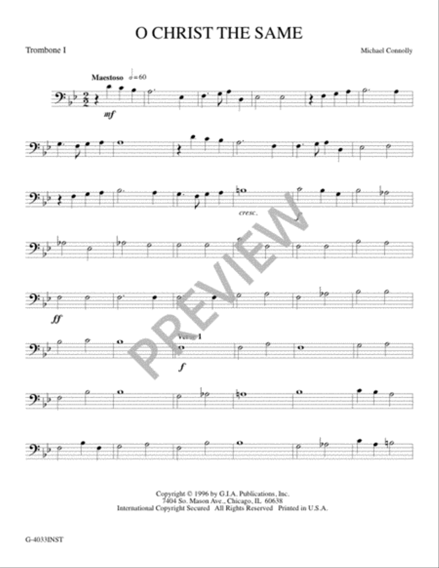 O Christ the Same - Instrument edition Trombone scores gallery preview page 10