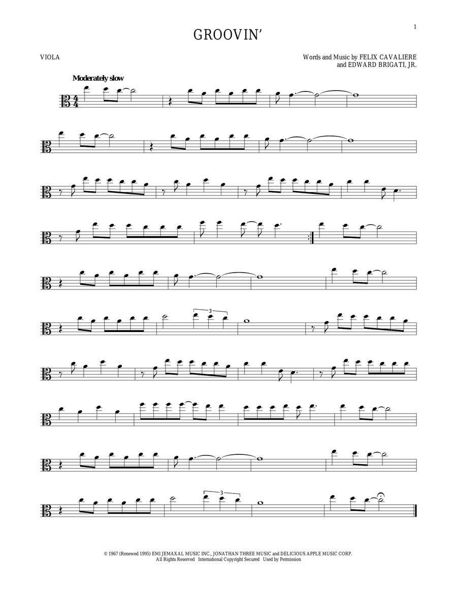 Groovin' Groovin' Viola Solo scores gallery preview page 1