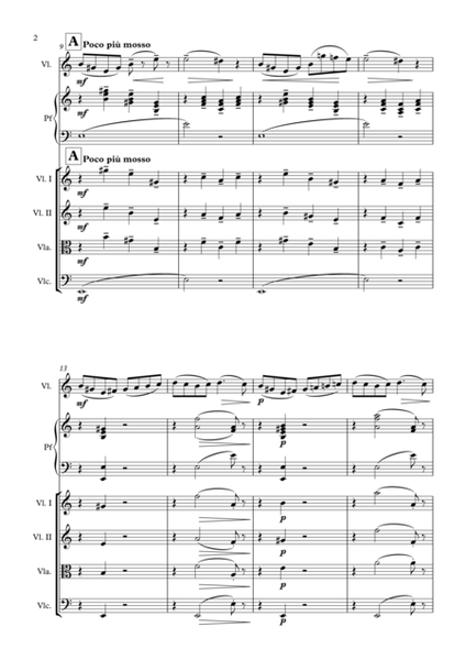 Preludio - Balys Dvarionas - violino, piano and string quartet  Digital Sheet Music