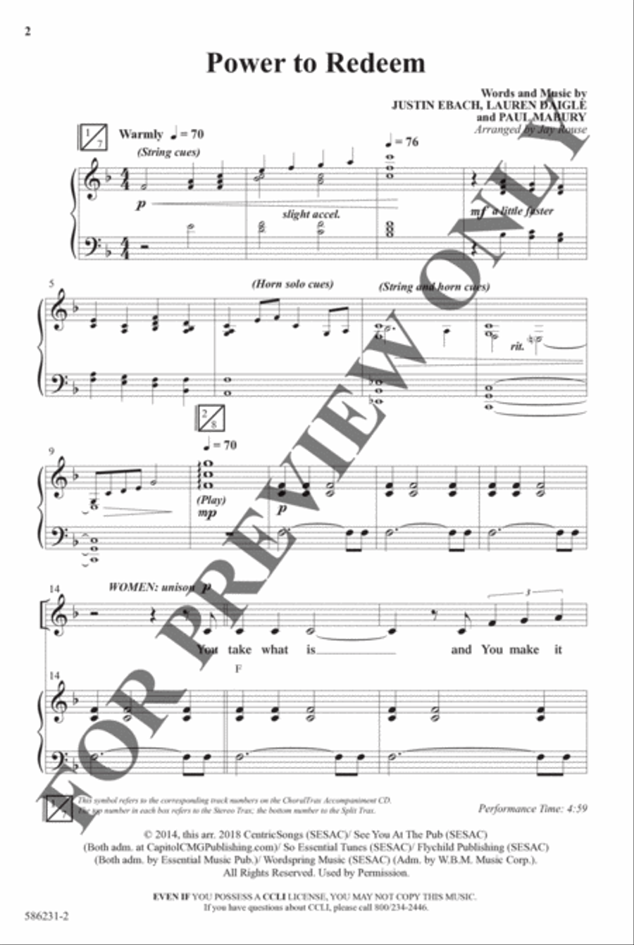 Power to Redeem - Anthem Choir scores gallery preview page 2
