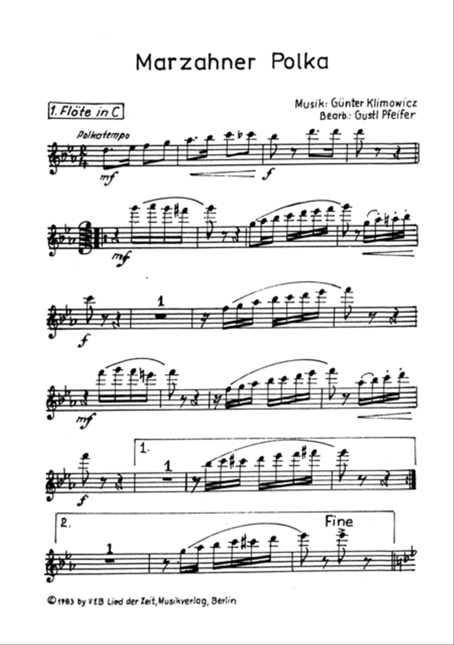 Marzahner Polka Clarinet scores gallery preview page 3