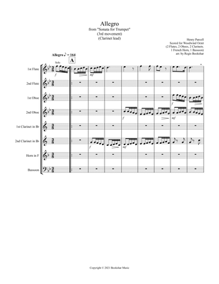 Allegro (from "Sonata for Trumpet") (Bb) (Woodwind Octet - 2 Flutes, 2 Oboes, 2 Clar, 1 Hrn, 1 Basso